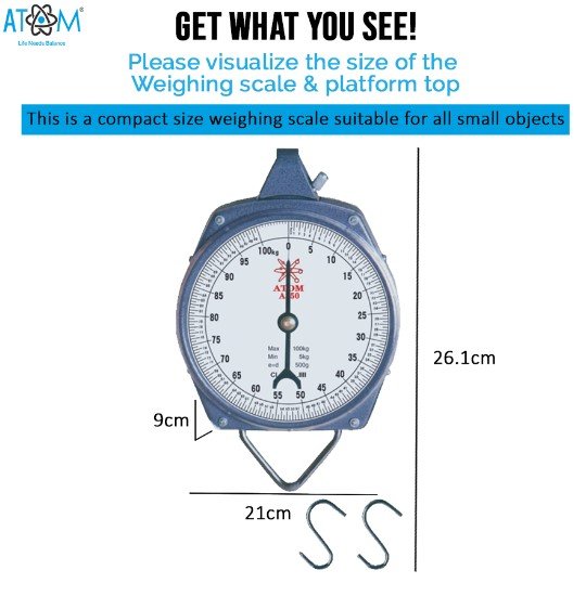 Atom Analog Hanging Scale 100Kg Weight Machine Weighing Scale
