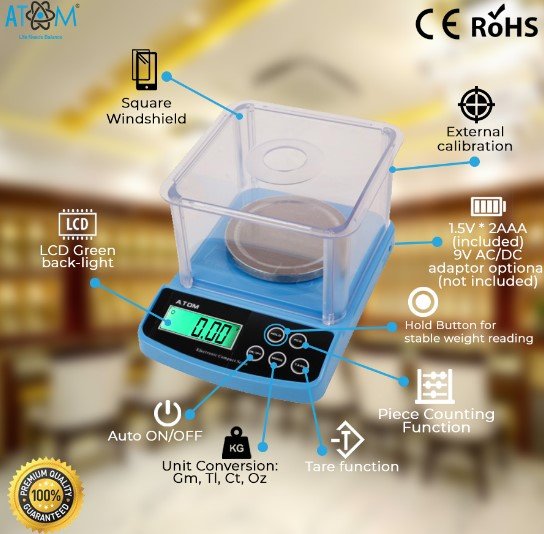 Atom Jewellery Scale A110C Weight Machine Weighing Scale
